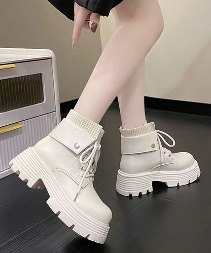 ボリュームソールレースアップショートブーツ