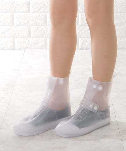 ダブル スナップ ハイカット レイン シューズ カバー