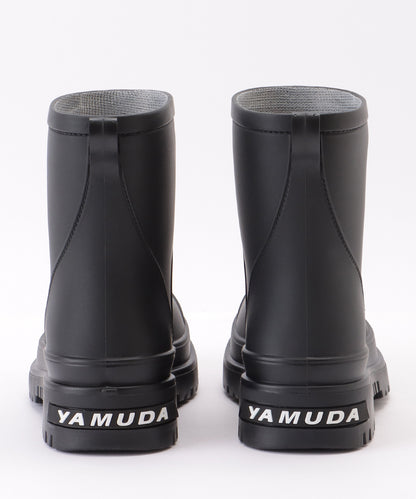 シンプル 厚底 トラック ショート レインブーツ