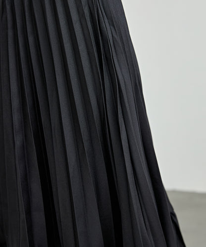アシンメトリー ラッフル プリーツ ロング スカート