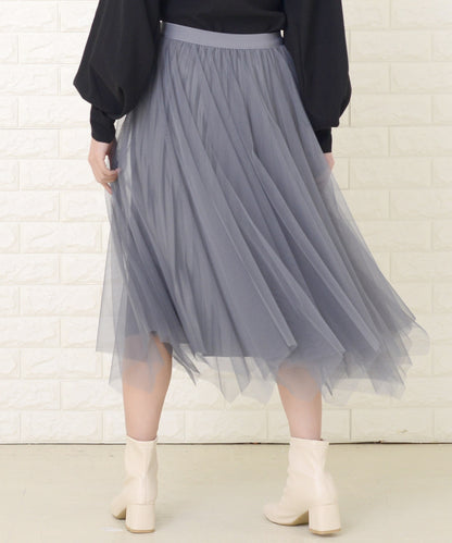 リバーシブルチュール プリーツスカート
