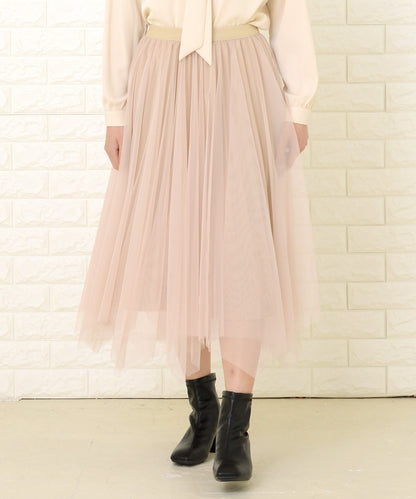 リバーシブルチュール プリーツスカート