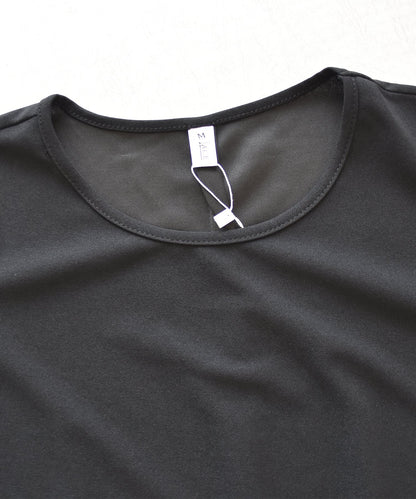 シースルーフリル袖膝丈ドレス・ワンピース