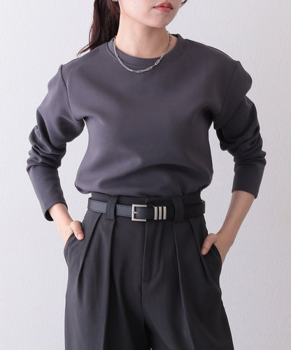ソリッドカラー クルーネック 長袖 ベーシック Tシャツ