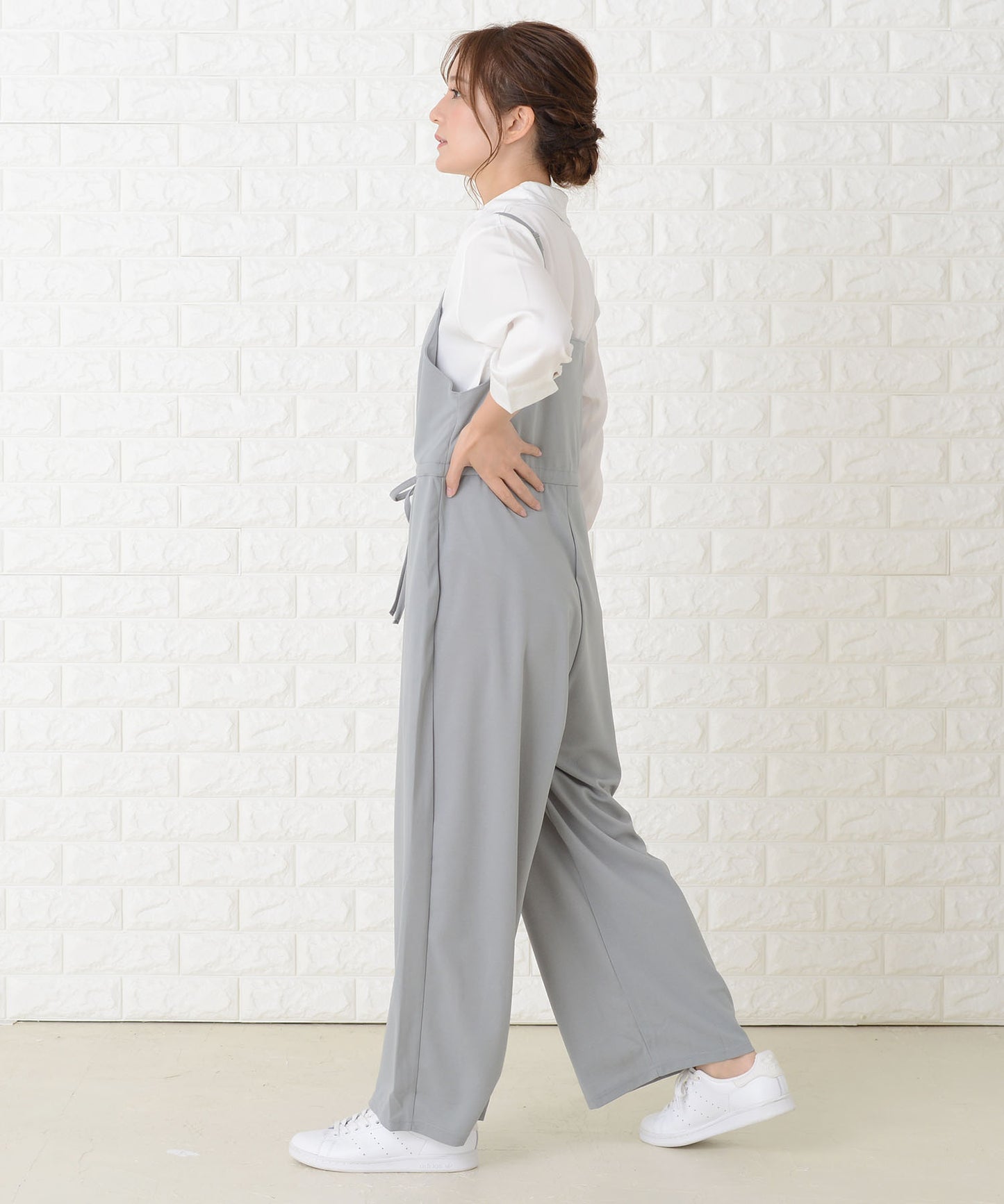 ゆったりワイドサロペット オールインワン・パンツ