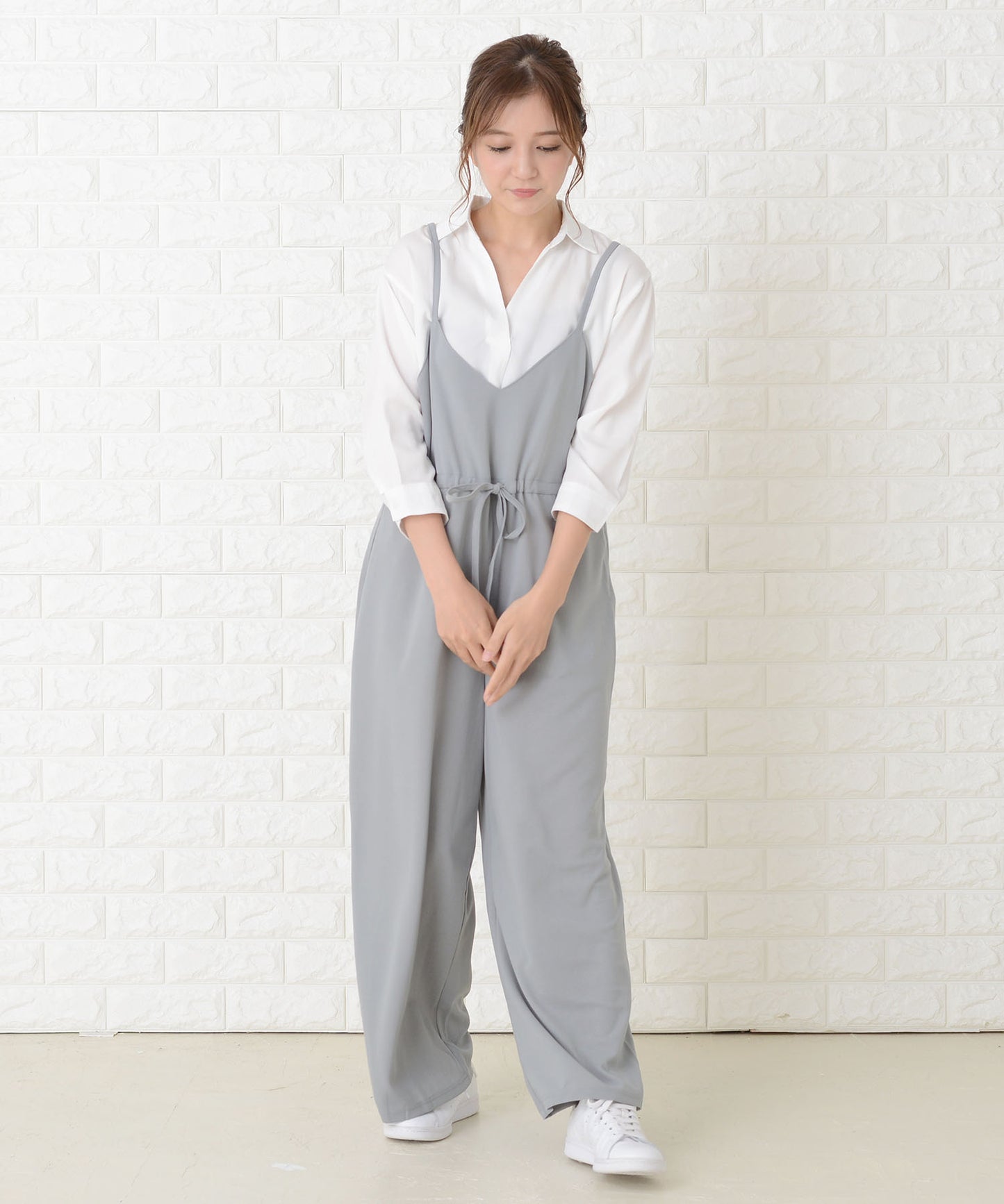 ゆったりワイドサロペット オールインワン・パンツ