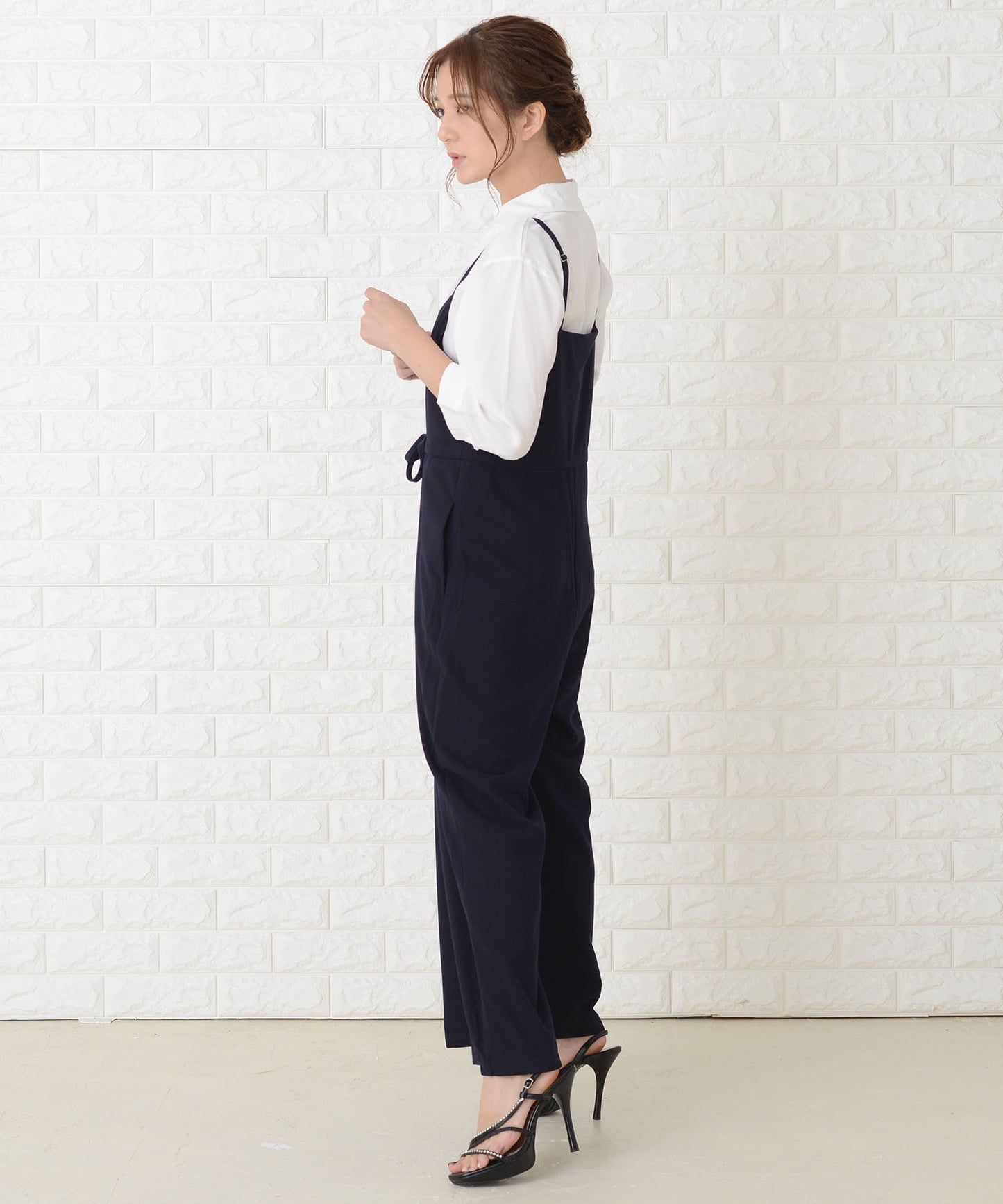 ゆったりワイドサロペット オールインワン・パンツ