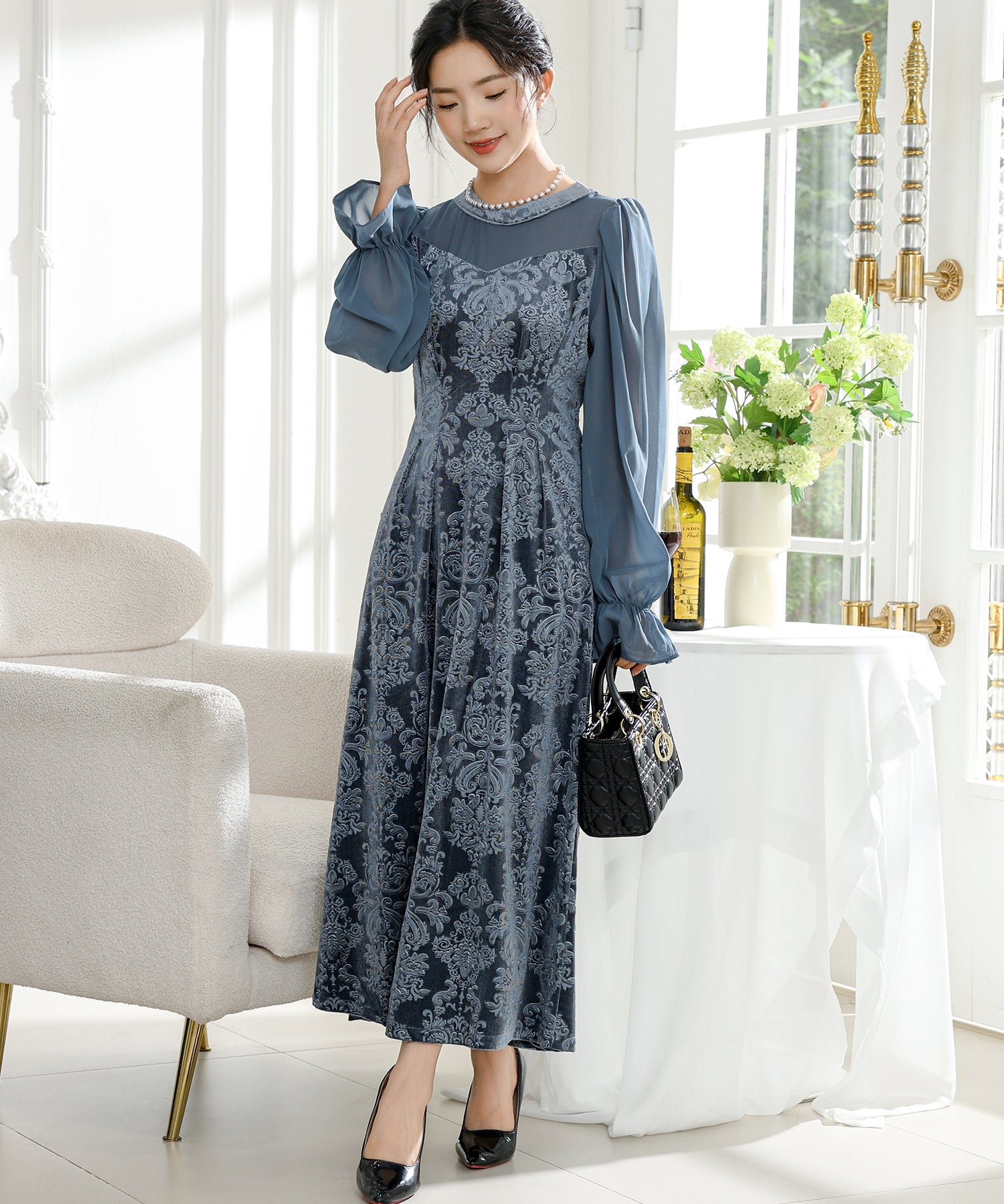 レース スパンコール ドッキング キャンディスリーブ ドレス – Lace Ladies