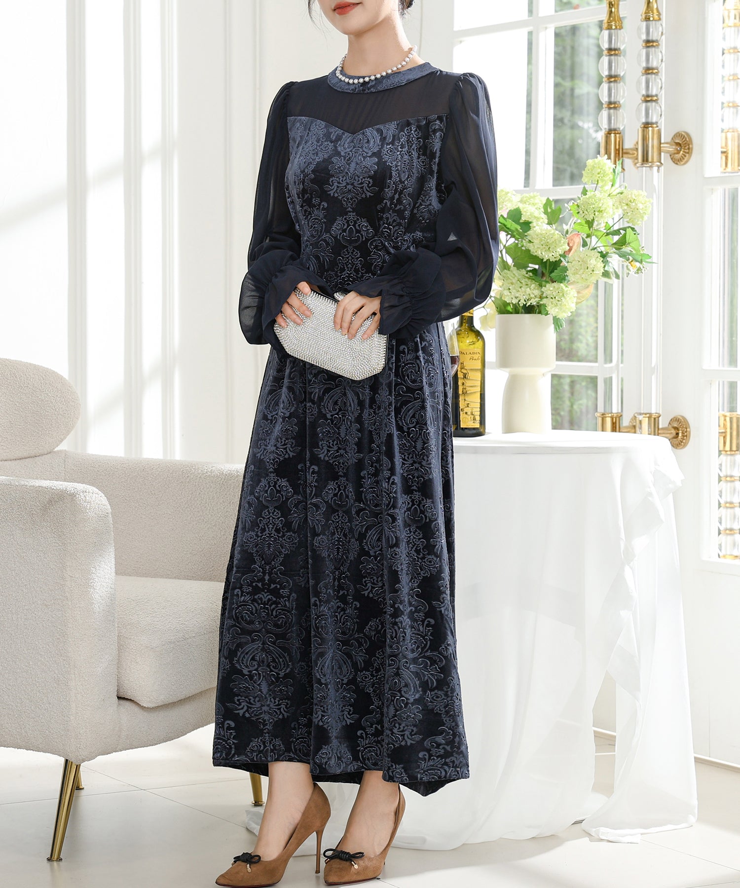 レース スパンコール ドッキング キャンディスリーブ ドレス – Lace Ladies