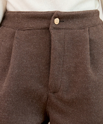 ウールライク サイド スリット ショート パンツ