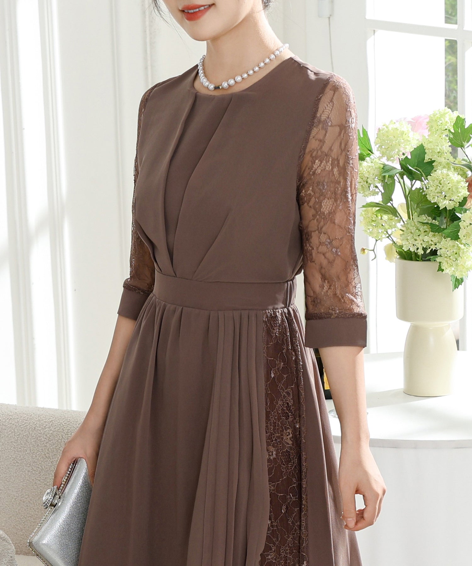 レース ドッキング サイド プリーツ ワンピース – Lace Ladies レース ドッキング サイド プリーツ ワンピース – Lace Ladies