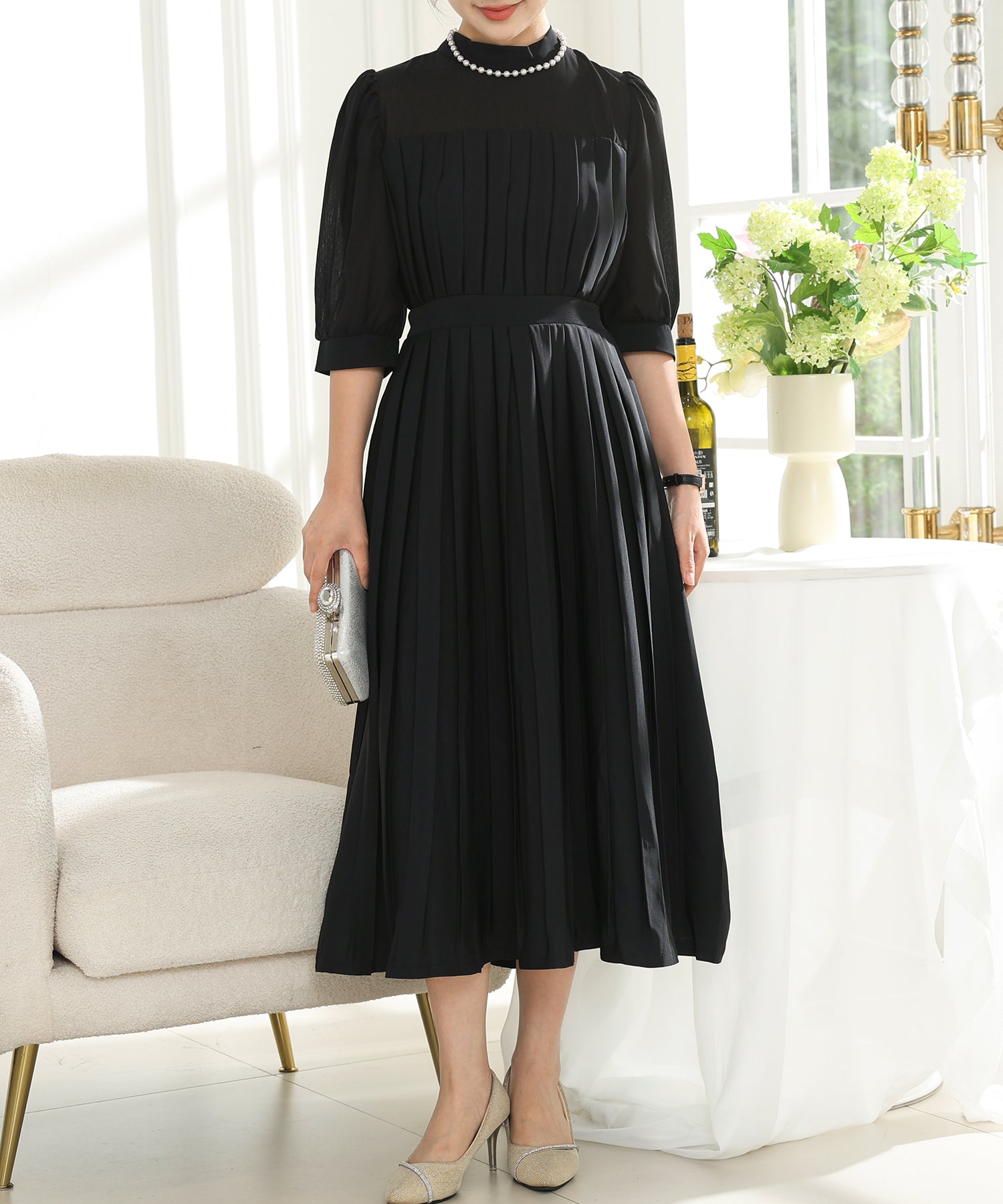 オーガンジー フリル レイヤード ロング ドレス – Lace Ladies