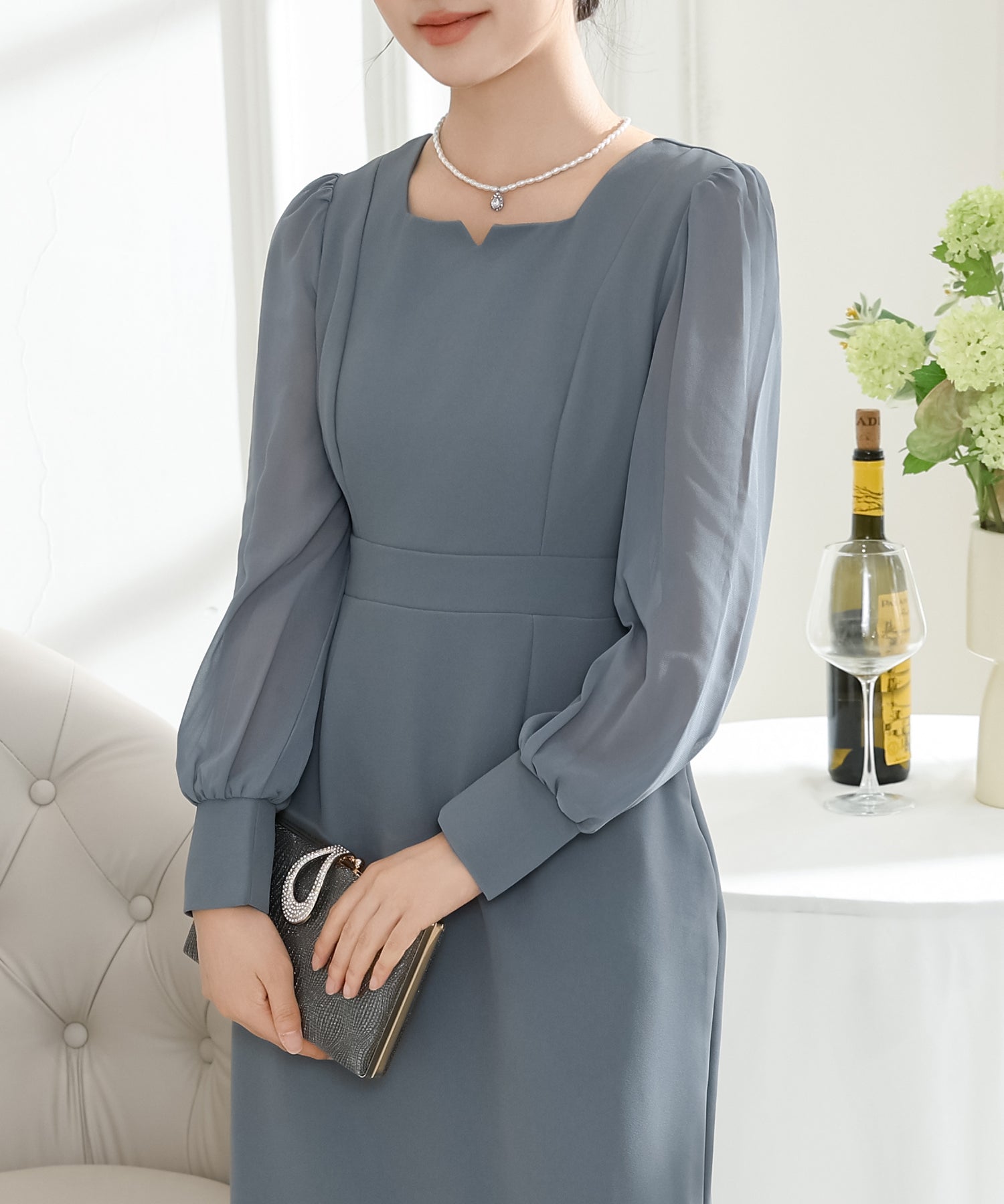 スクエア キーネック ハイウエスト タイト ワンピース – Lace Ladies