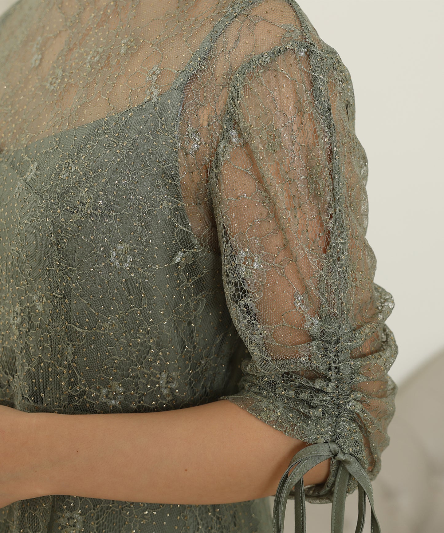 2way バックコンシャス レース 袖リボン レイヤード ドレス