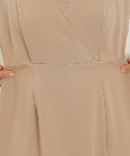 シアー レイヤード スリット入り キャミソール ドレス