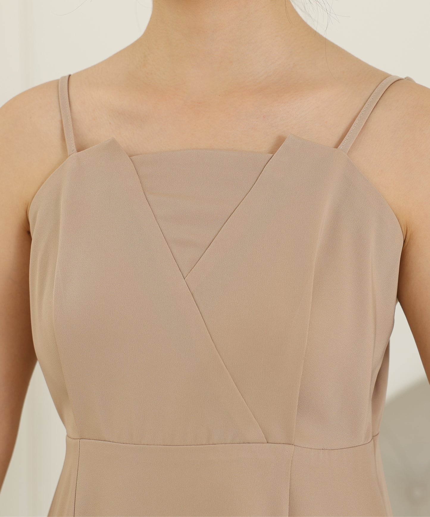 シアー レイヤード スリット入り キャミソール ドレス