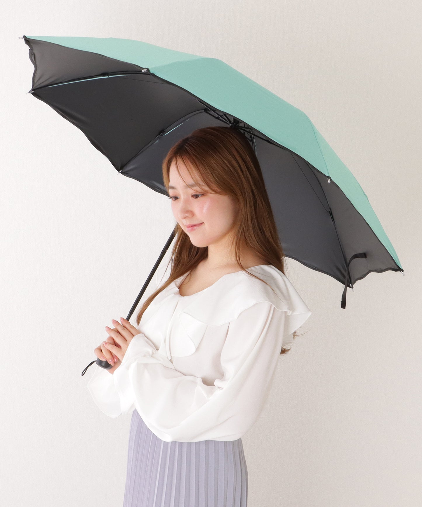 【雨晴兼用】フラワー デザイン 配色 折りたたみ傘