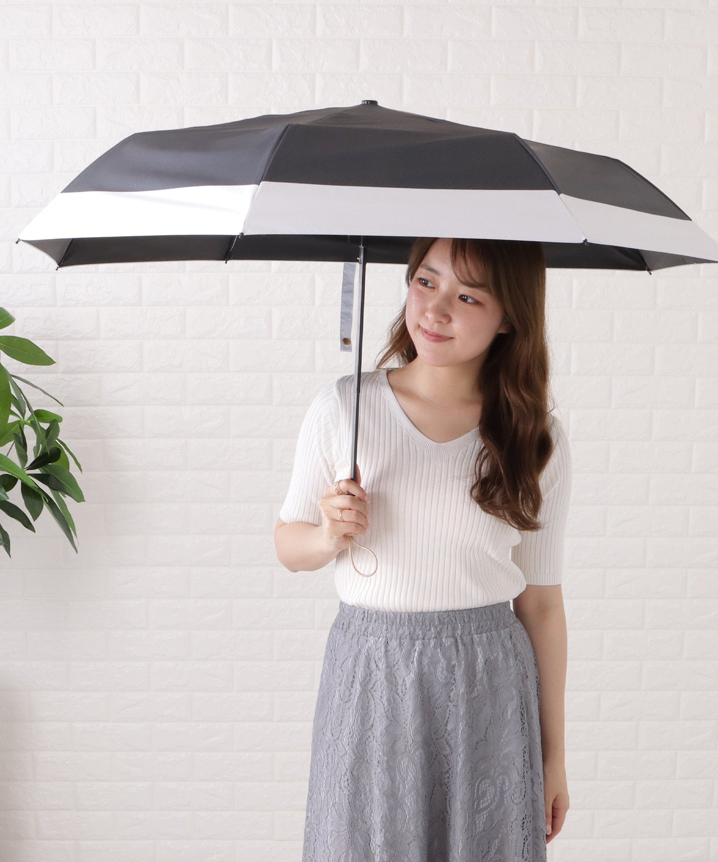 バイカラー晴雨兼用折りたたみ傘
