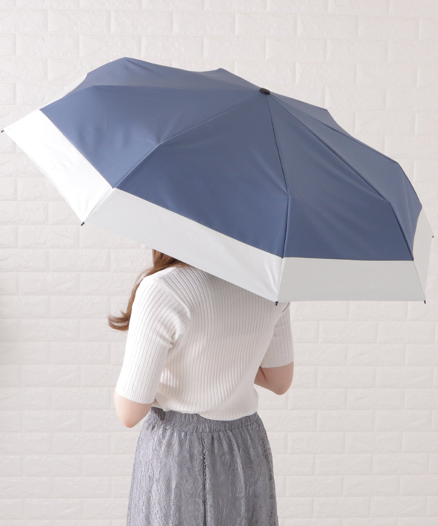 バイカラー晴雨兼用折りたたみ傘