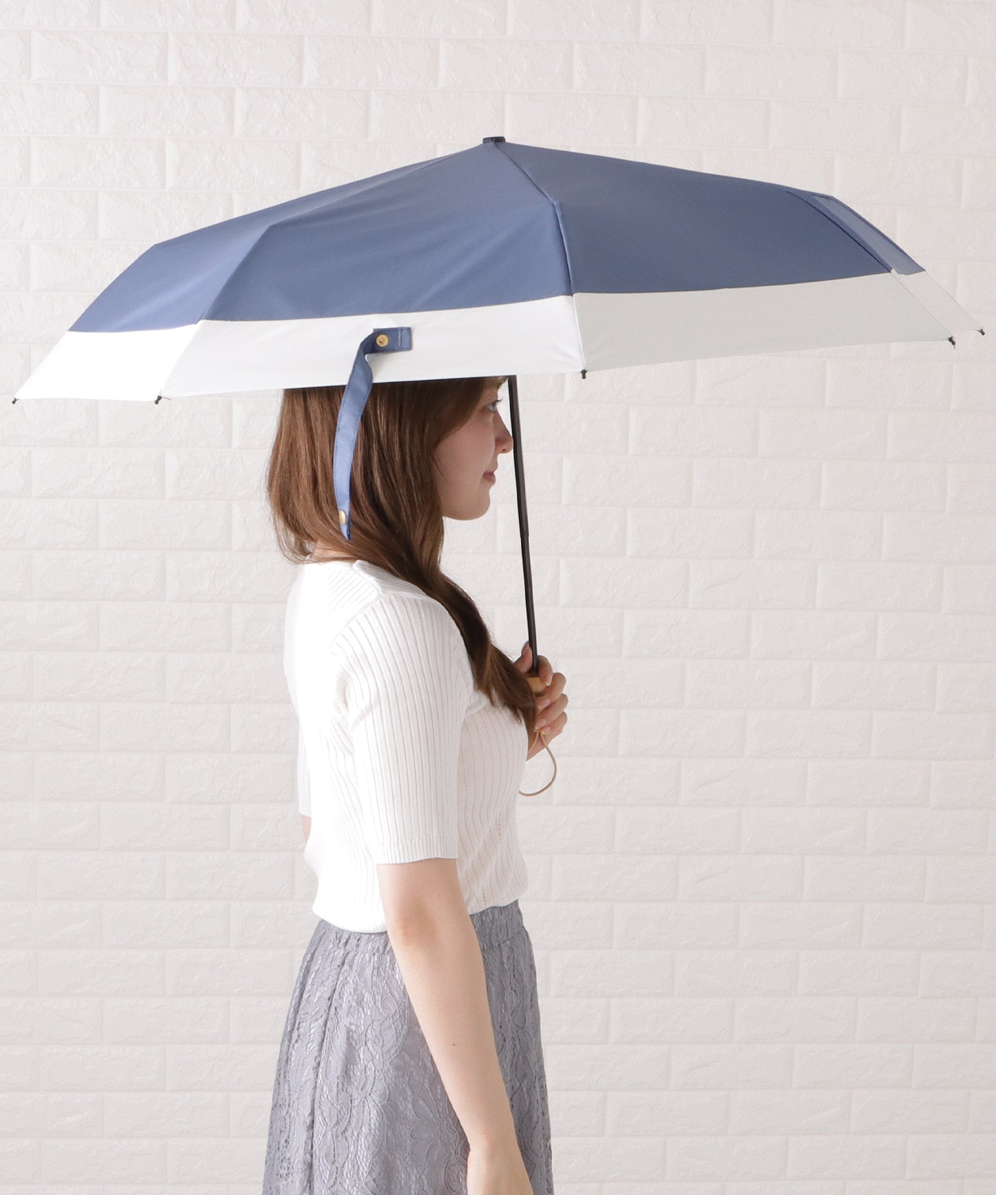 バイカラー晴雨兼用折りたたみ傘