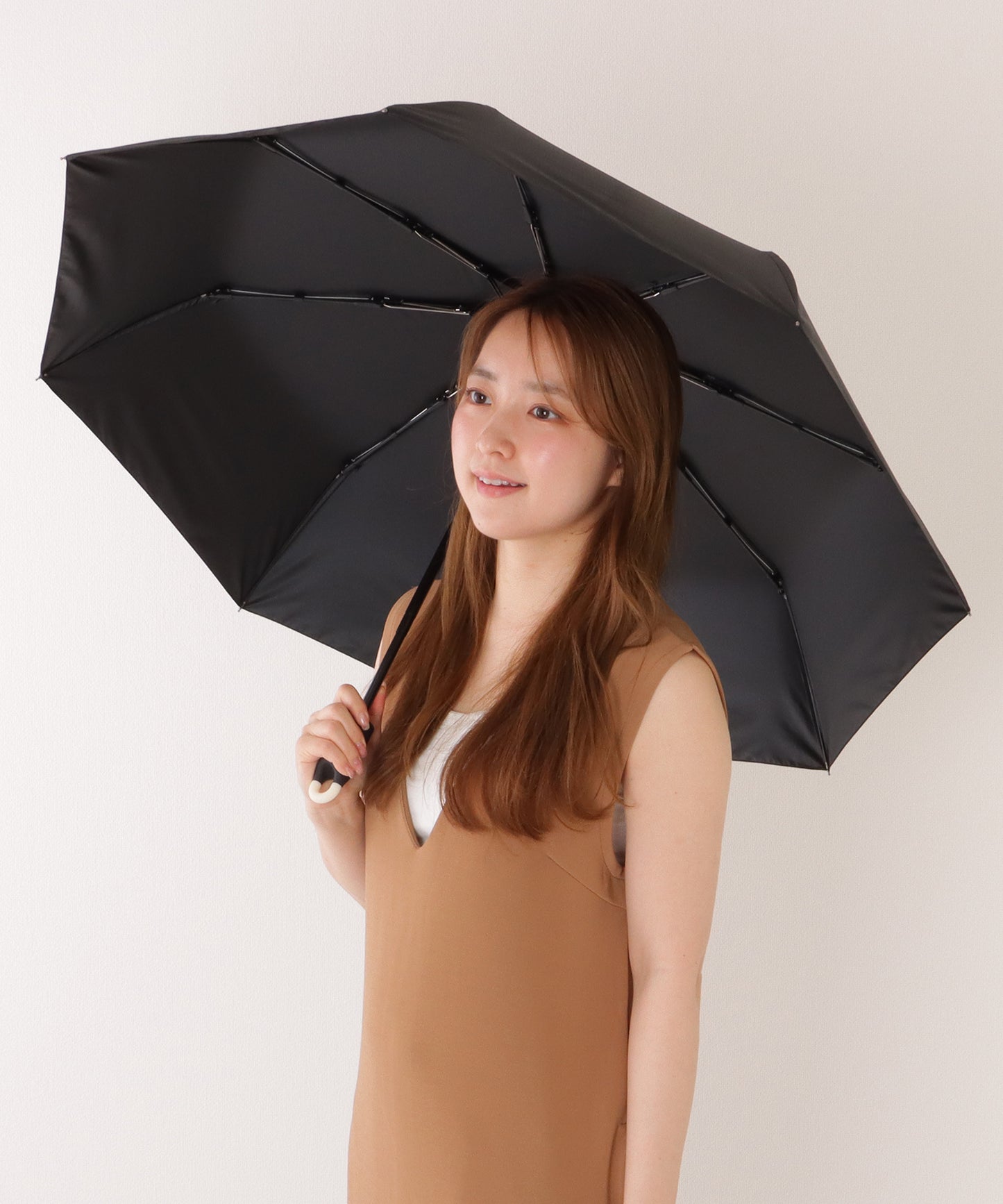 【雨晴兼用】ソリッドカラー ワンタッチ ベーシック 折りたたみ傘