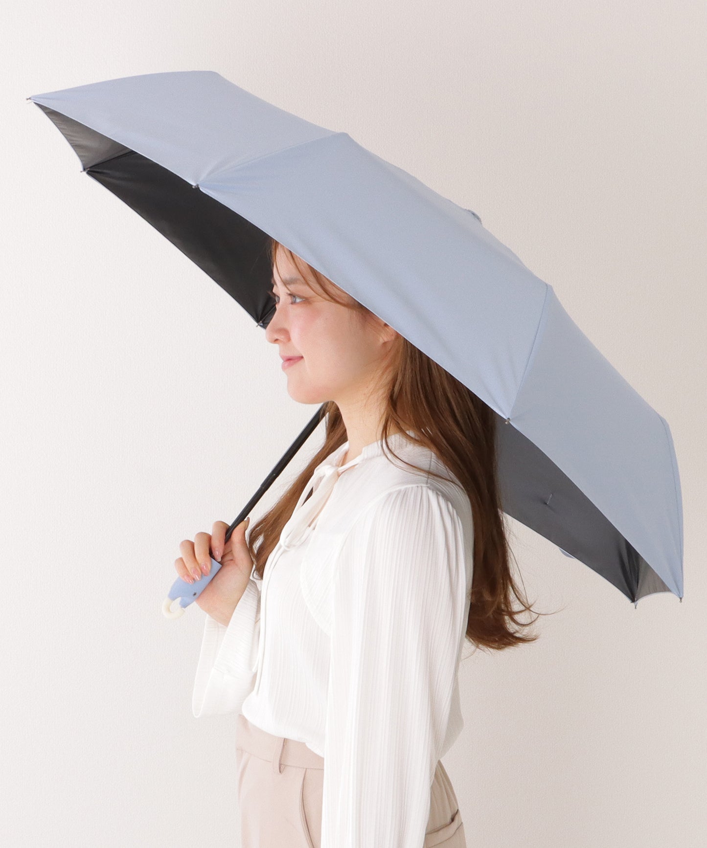【雨晴兼用】ソリッドカラー ワンタッチ ベーシック 折りたたみ傘