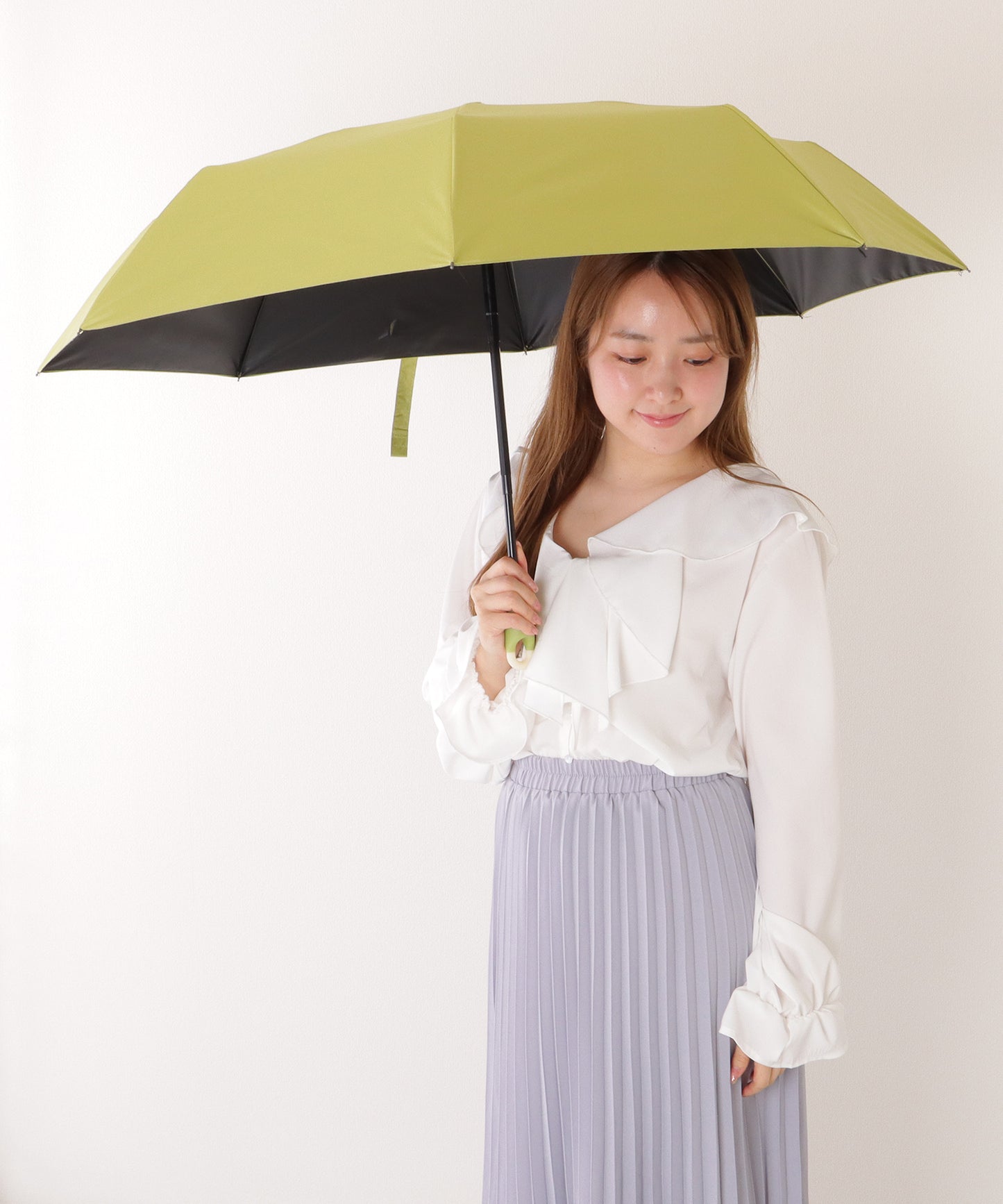 【雨晴兼用】ソリッドカラー ワンタッチ ベーシック 折りたたみ傘