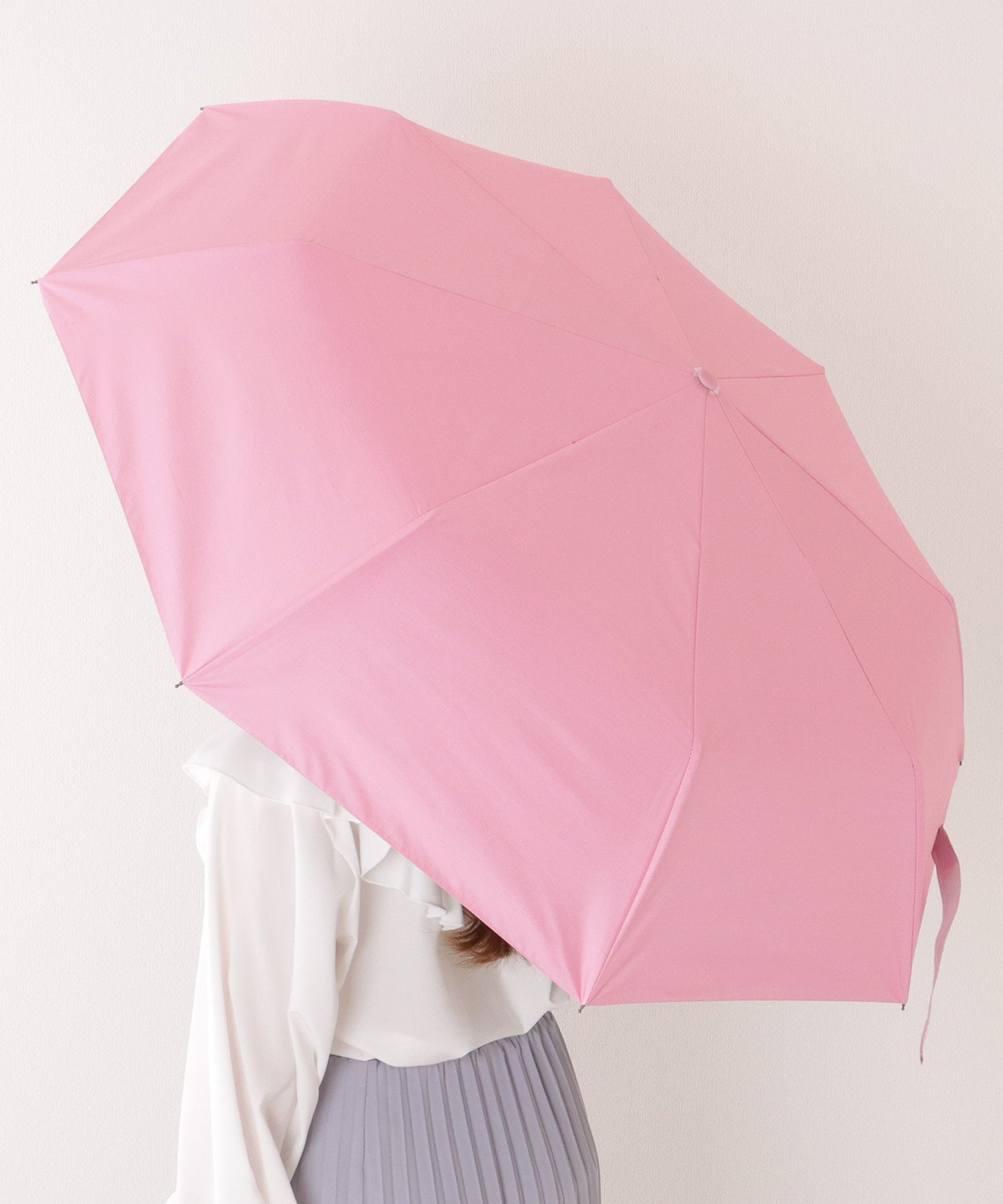 【雨晴兼用】ソリッドカラー ワンタッチ ベーシック 折りたたみ傘