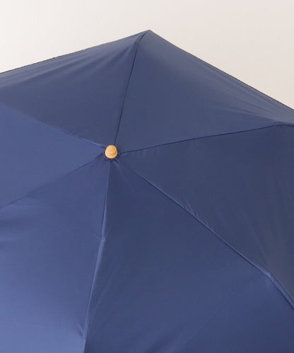 【雨晴兼用】ソリッドカラー ウッドハンドル スカラップ 折りたたみ傘