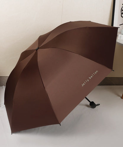 晴雨兼用 ソリッドカラー アルファベット ロゴ付き 折りたたみ傘