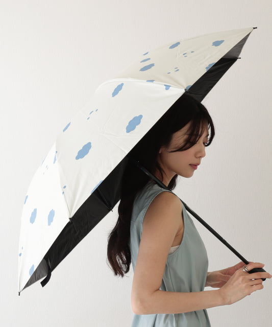 晴雨兼用 配色 クラウド ドット 折りたたみ傘