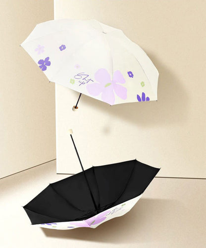 晴雨兼用 配色 フラワー コンパクト 折りたたみ傘