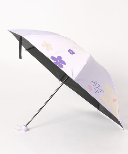 晴雨兼用 配色 フラワー コンパクト 折りたたみ傘