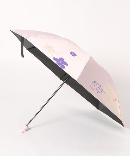 晴雨兼用 配色 フラワー コンパクト 折りたたみ傘