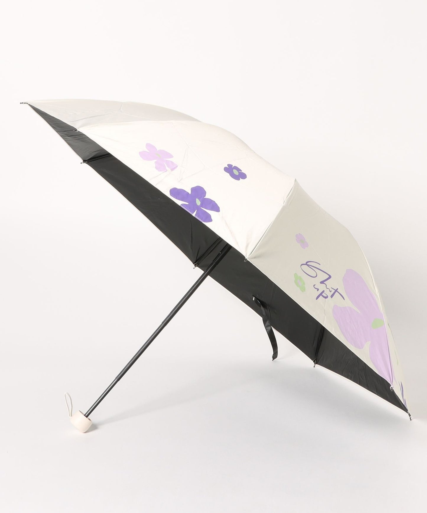 晴雨兼用 配色 フラワー コンパクト 折りたたみ傘