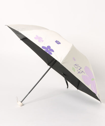 晴雨兼用 配色 フラワー コンパクト 折りたたみ傘
