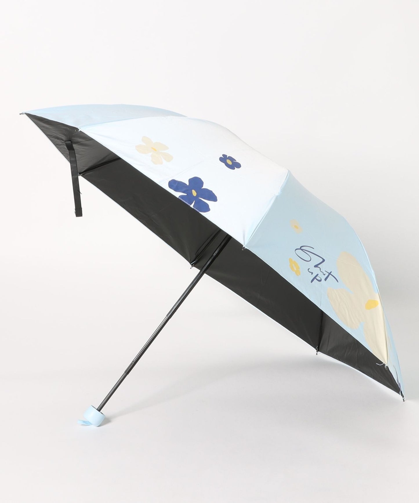 晴雨兼用 配色 フラワー コンパクト 折りたたみ傘