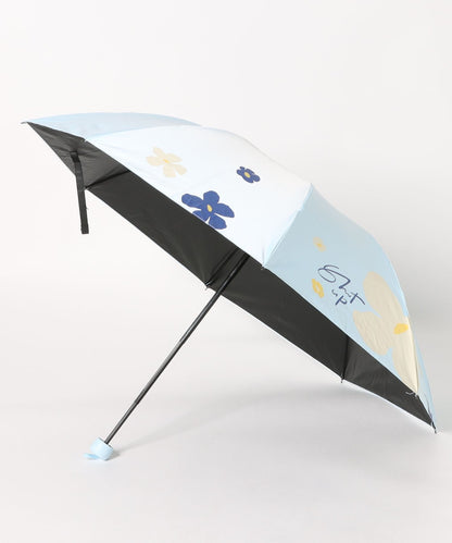 晴雨兼用 配色 フラワー コンパクト 折りたたみ傘