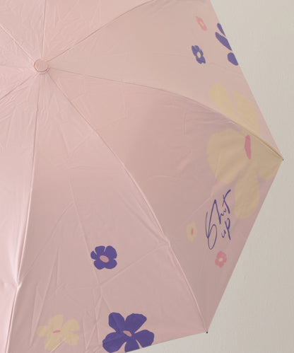 晴雨兼用 配色 フラワー コンパクト 折りたたみ傘