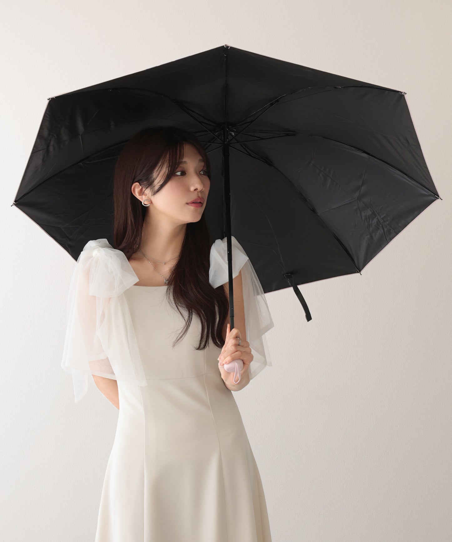晴雨兼用 配色 フラワー コンパクト 折りたたみ傘