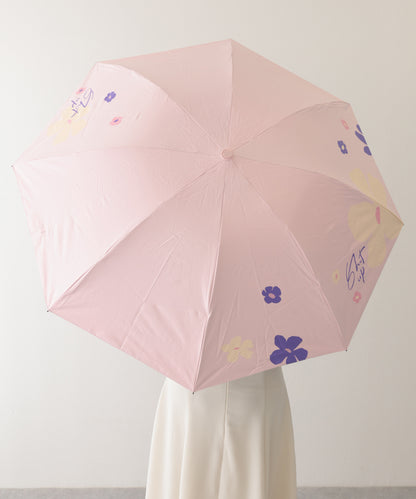 晴雨兼用 配色 フラワー コンパクト 折りたたみ傘