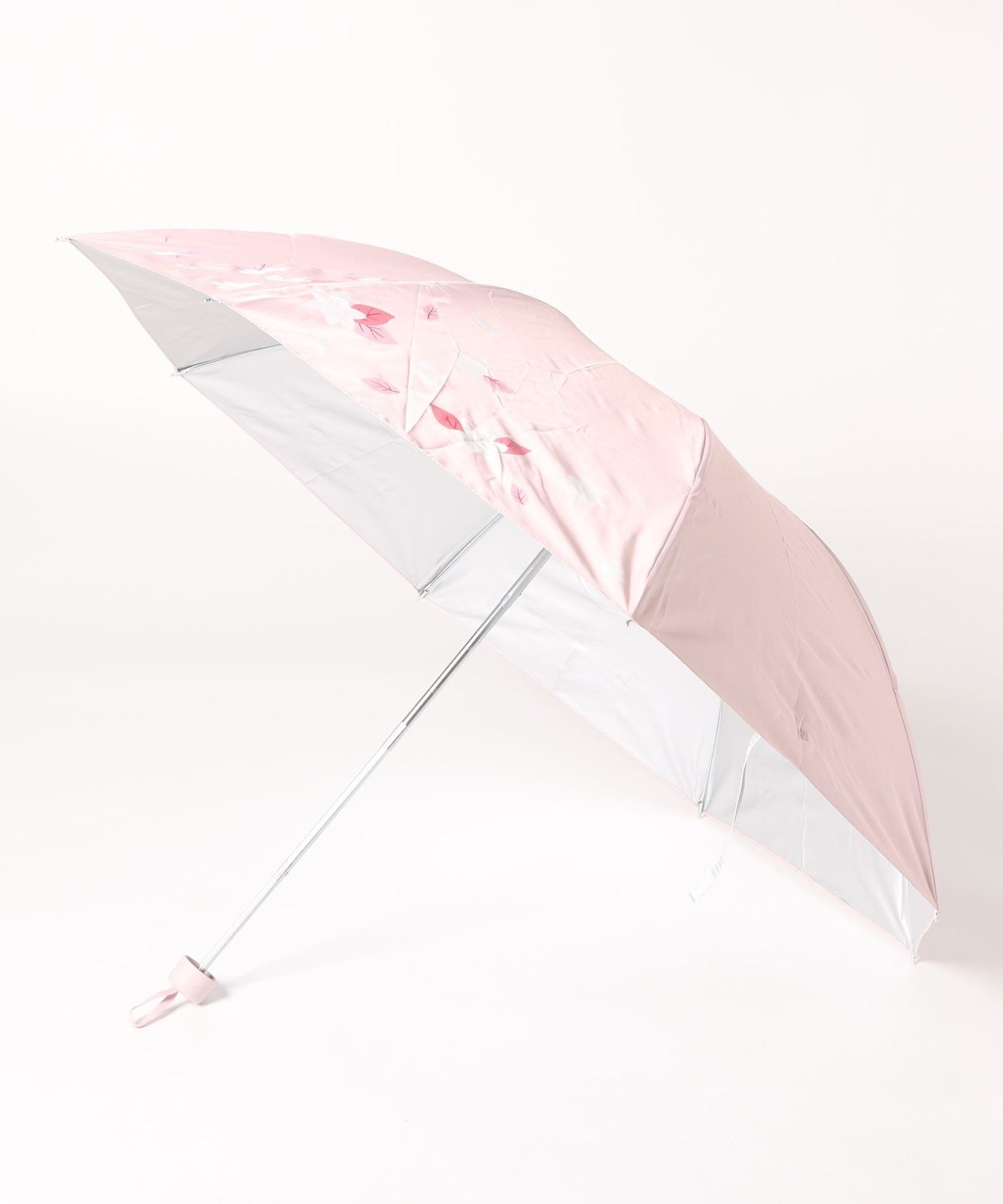 晴雨兼用 ボタニカル柄 シルキー コンパクト 折りたたみ傘