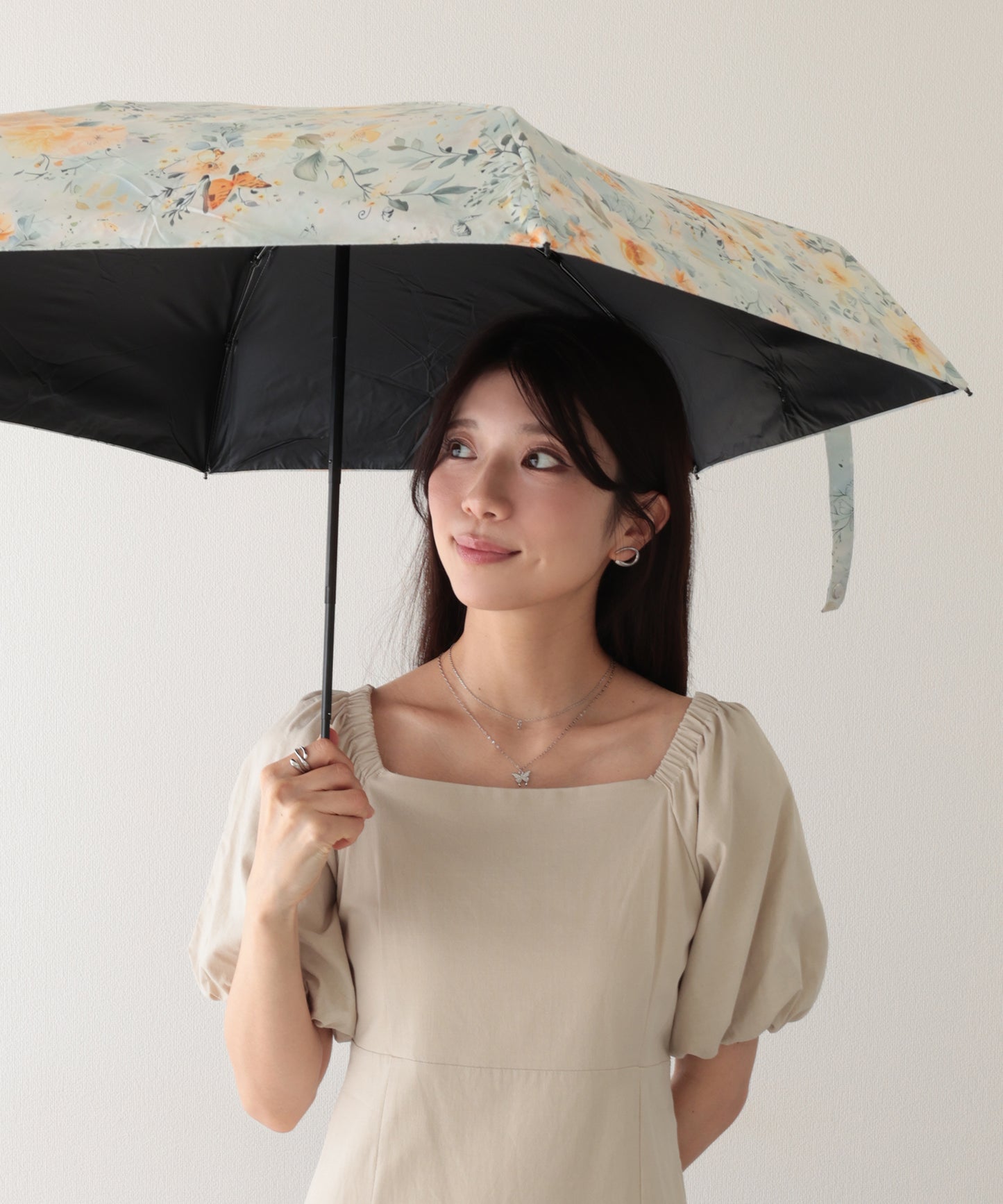 晴雨兼用 ボタニカル アート ペイント 折りたたみ傘