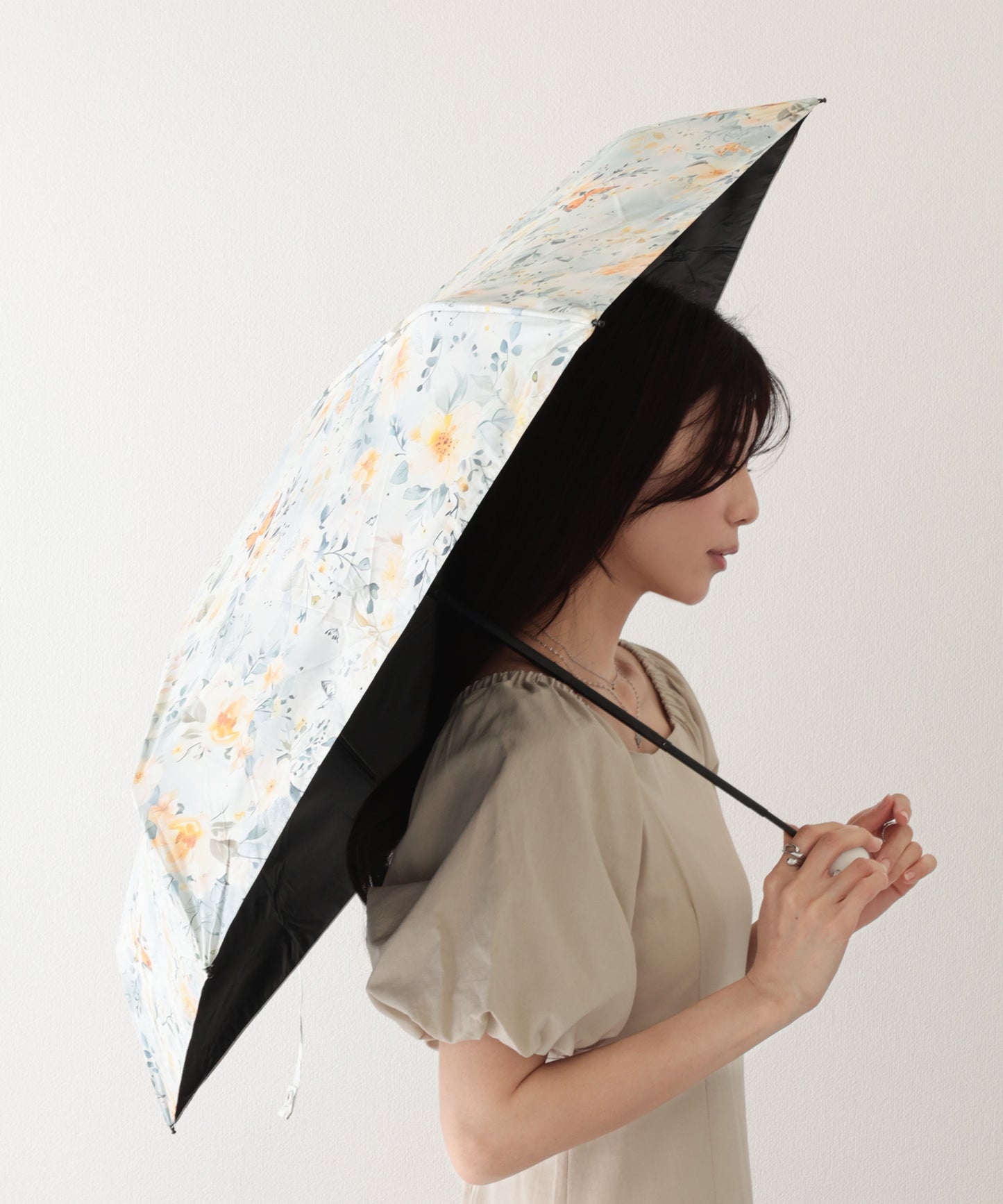 晴雨兼用 ボタニカル アート ペイント 折りたたみ傘