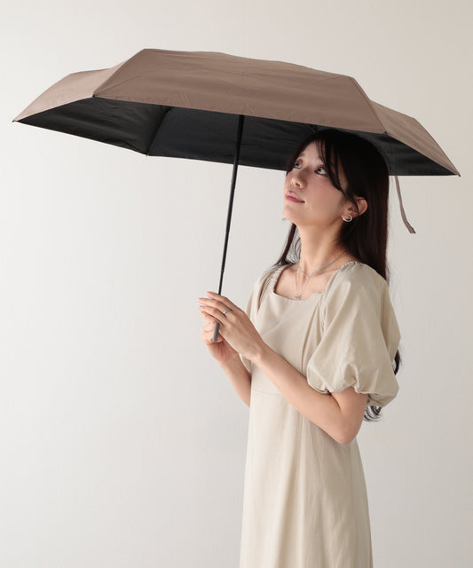 晴雨兼用 ソリッドカラー フック型 コンパクト 折りたたみ傘