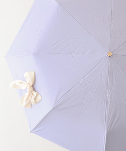 晴雨兼用 グログラン リボン付き ワンタッチ 折りたたみ傘