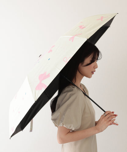 晴雨兼用 グラデーション メニー リボン 折りたたみ傘