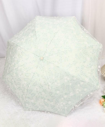 晴雨兼用 小花柄 刺繍 レース レイヤード 折りたたみ傘