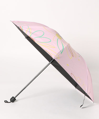 晴雨兼用 配色 フラワー 遮光 折りたたみ傘