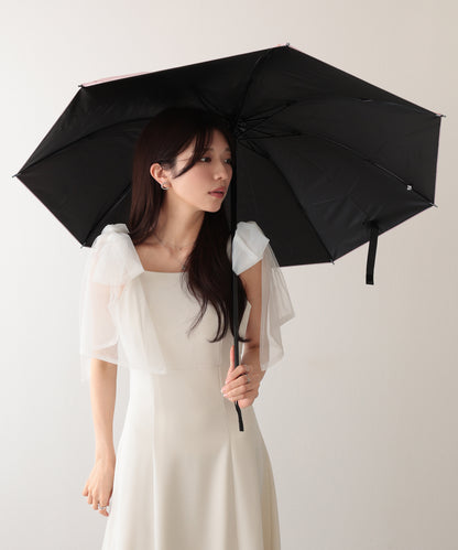 晴雨兼用 配色 フラワー 遮光 折りたたみ傘